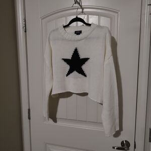 White Sweater with Black Star